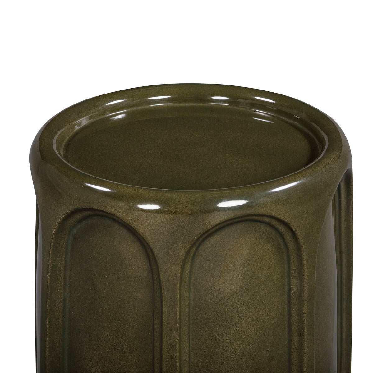 Oka Side Table  - Olive Glazed