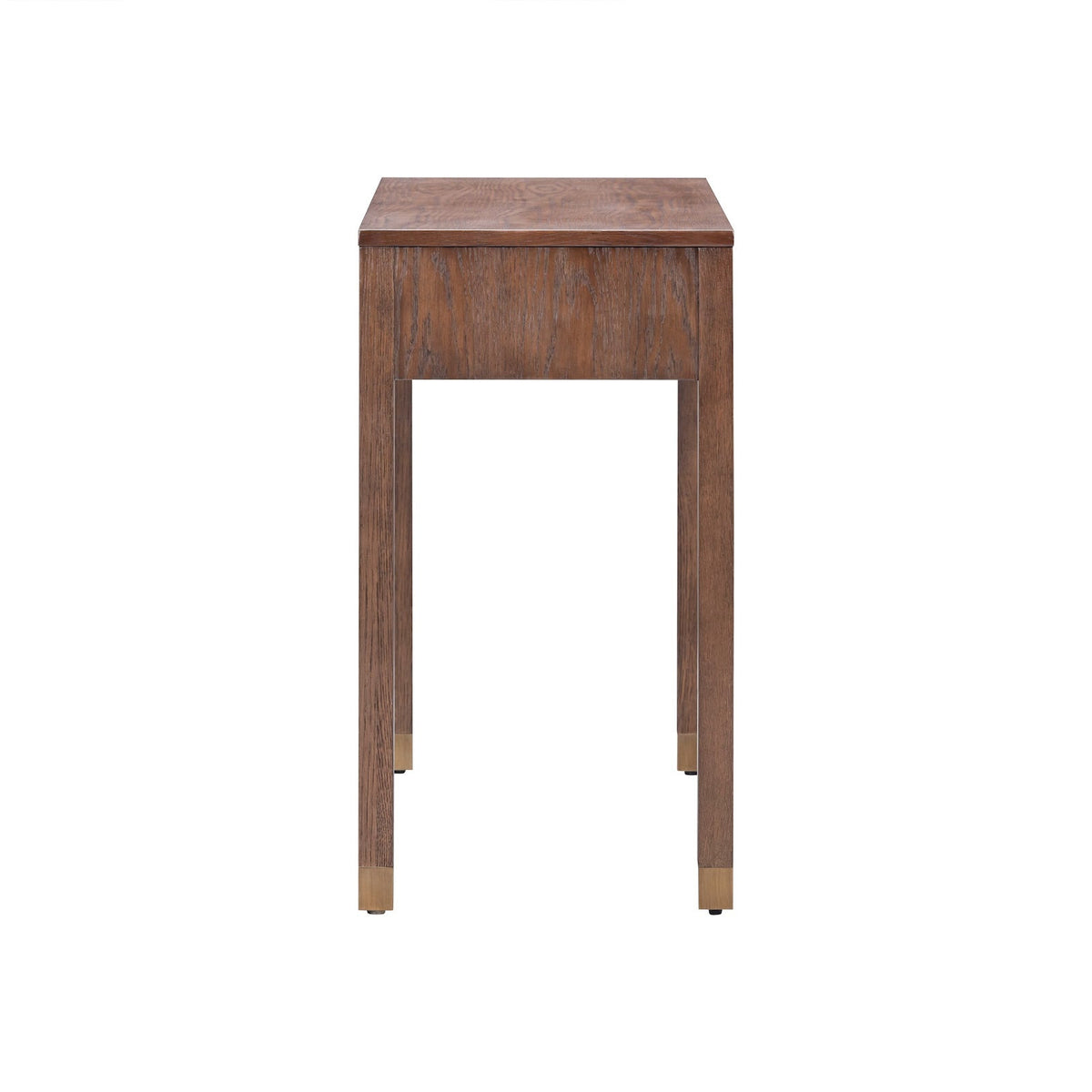 Alcudia Dressing Table - Dark Brown Oak/Antique Brass