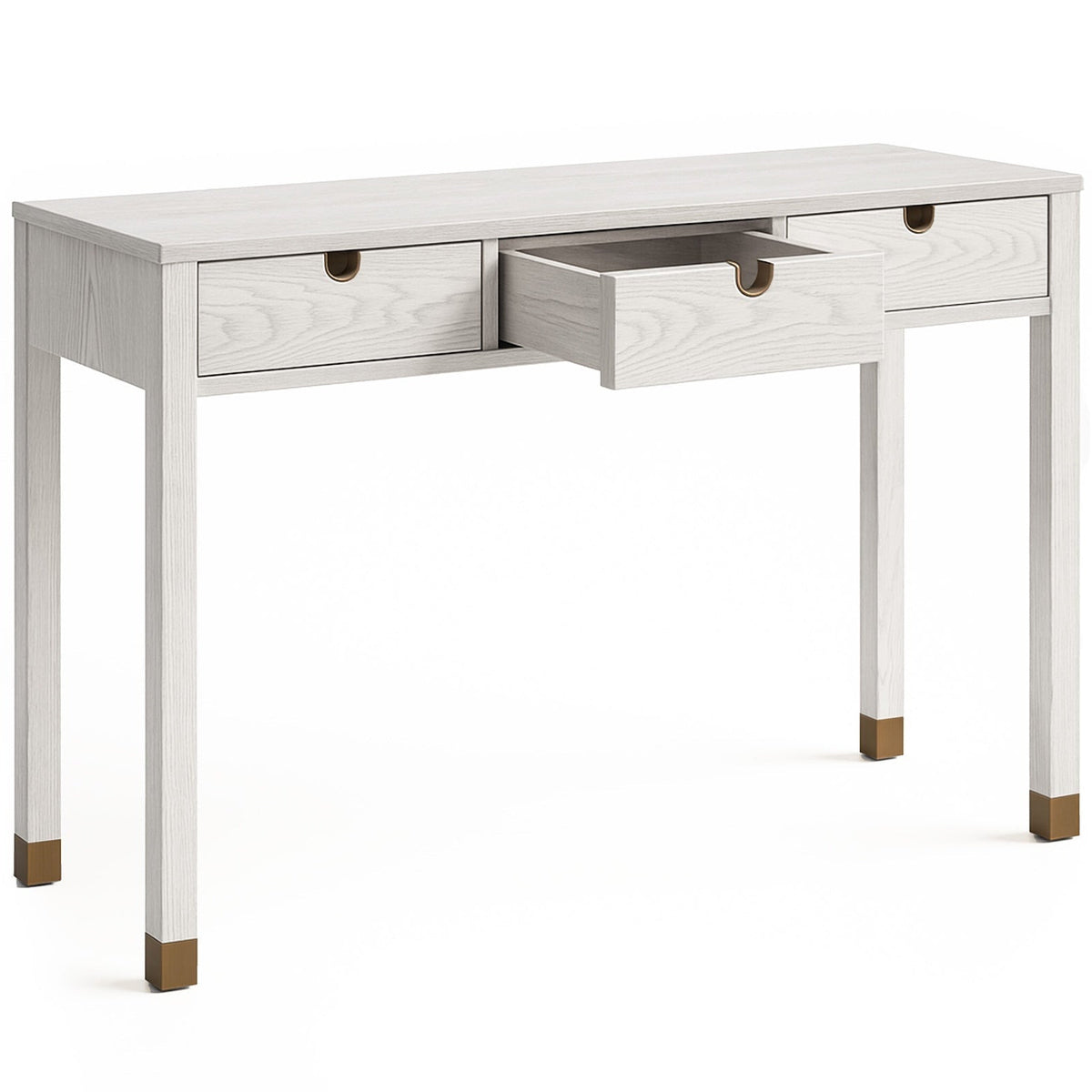 Alcudia Dressing Table - Ivory Brushed/Antique Brass
