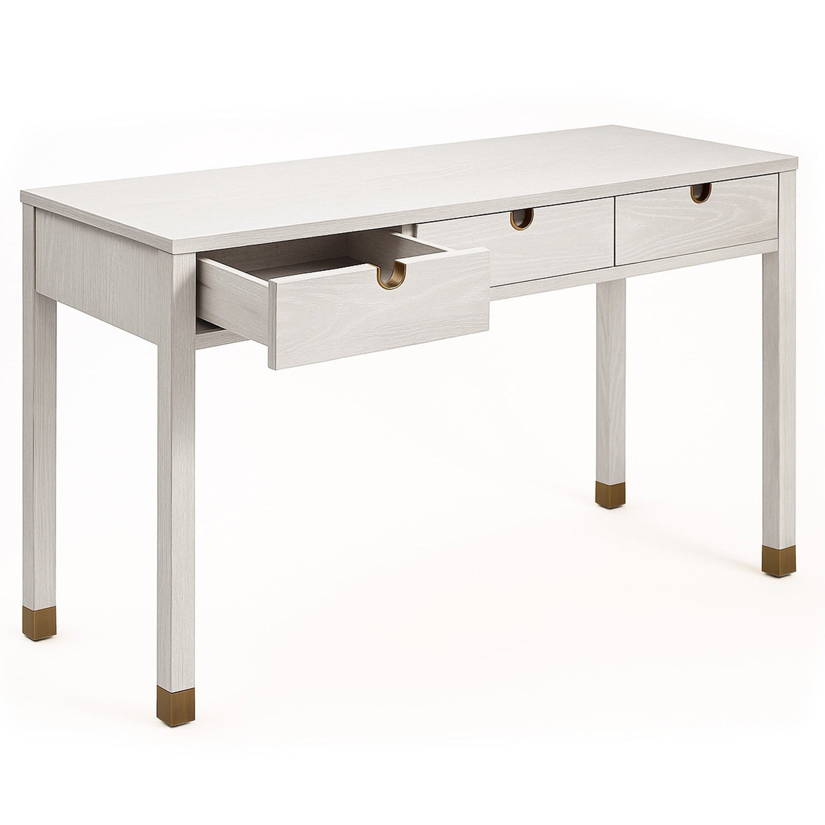 Alcudia Dressing Table - Ivory Brushed/Antique Brass