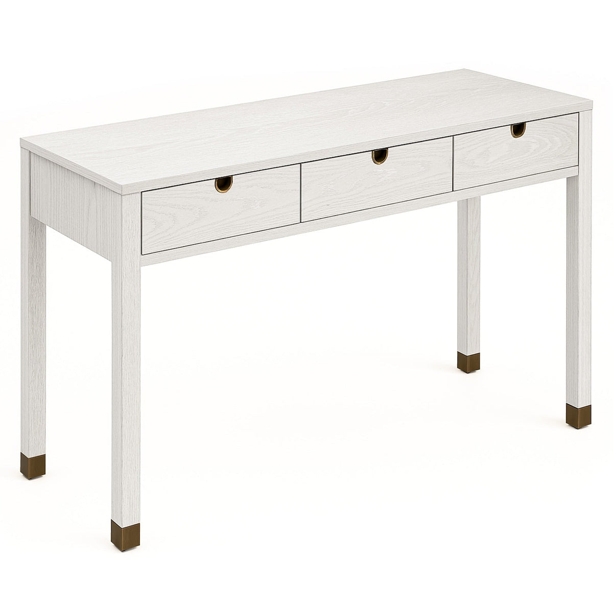 Alcudia Dressing Table - Ivory Brushed/Antique Brass