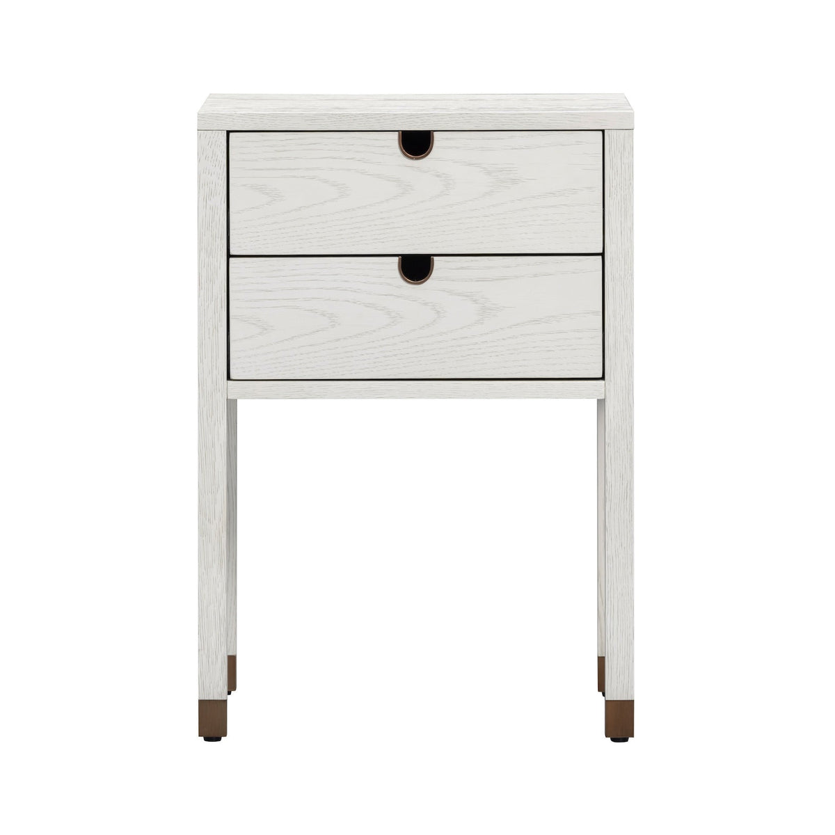 Alcudia Bedside Table - Ivory Brushed/Antique Brass