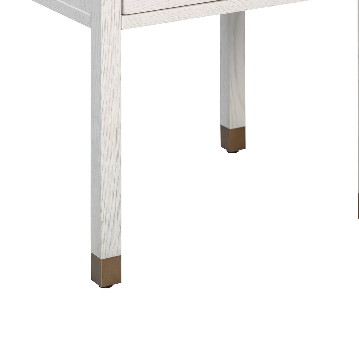 Alcudia Bedside Table - Ivory Brushed/Antique Brass