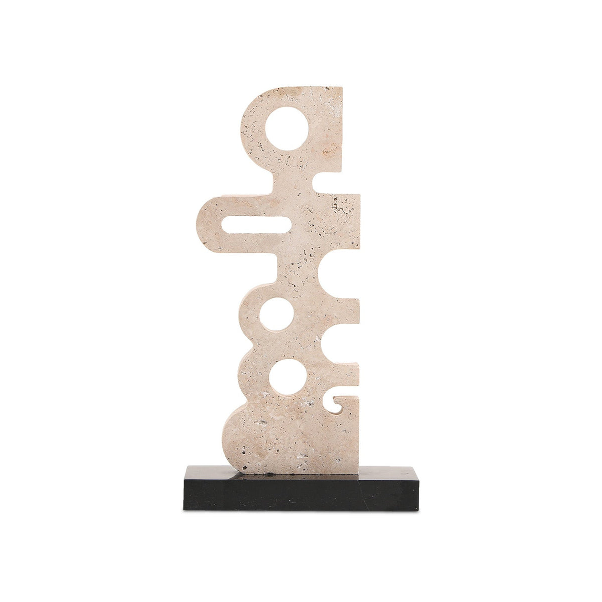Sculpted Serenity Sculpture - Beige & Black