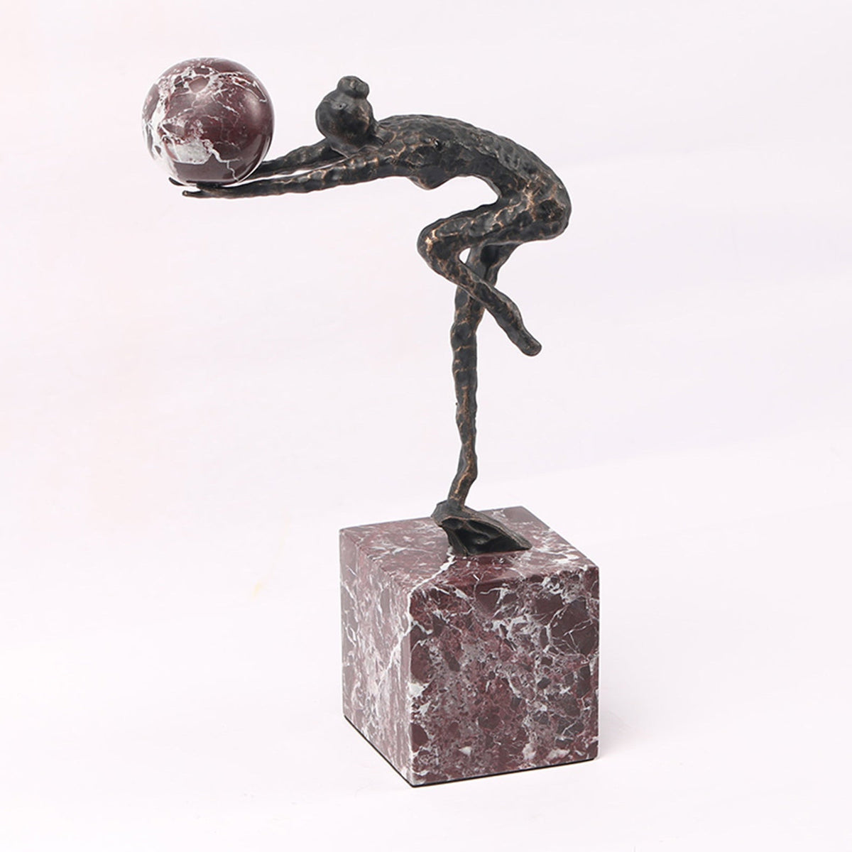 Selene Sculpture - Dark Bronze/Marble