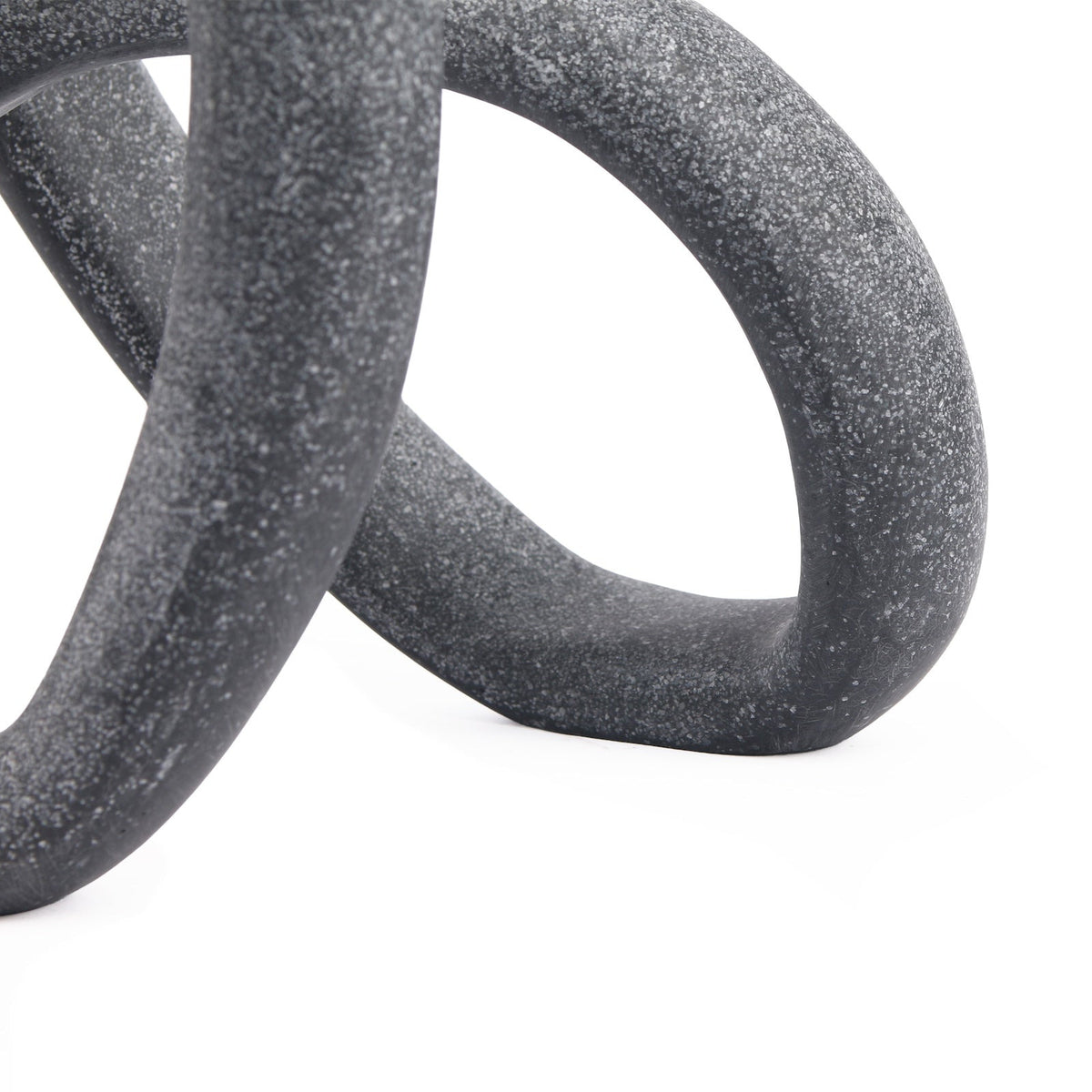 Loop Sculpture - Matte Black Marble Effect