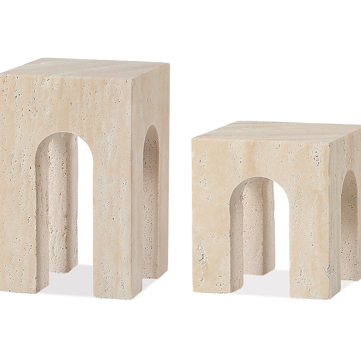 Porte Travertine Sculpture Large - Beige Marble