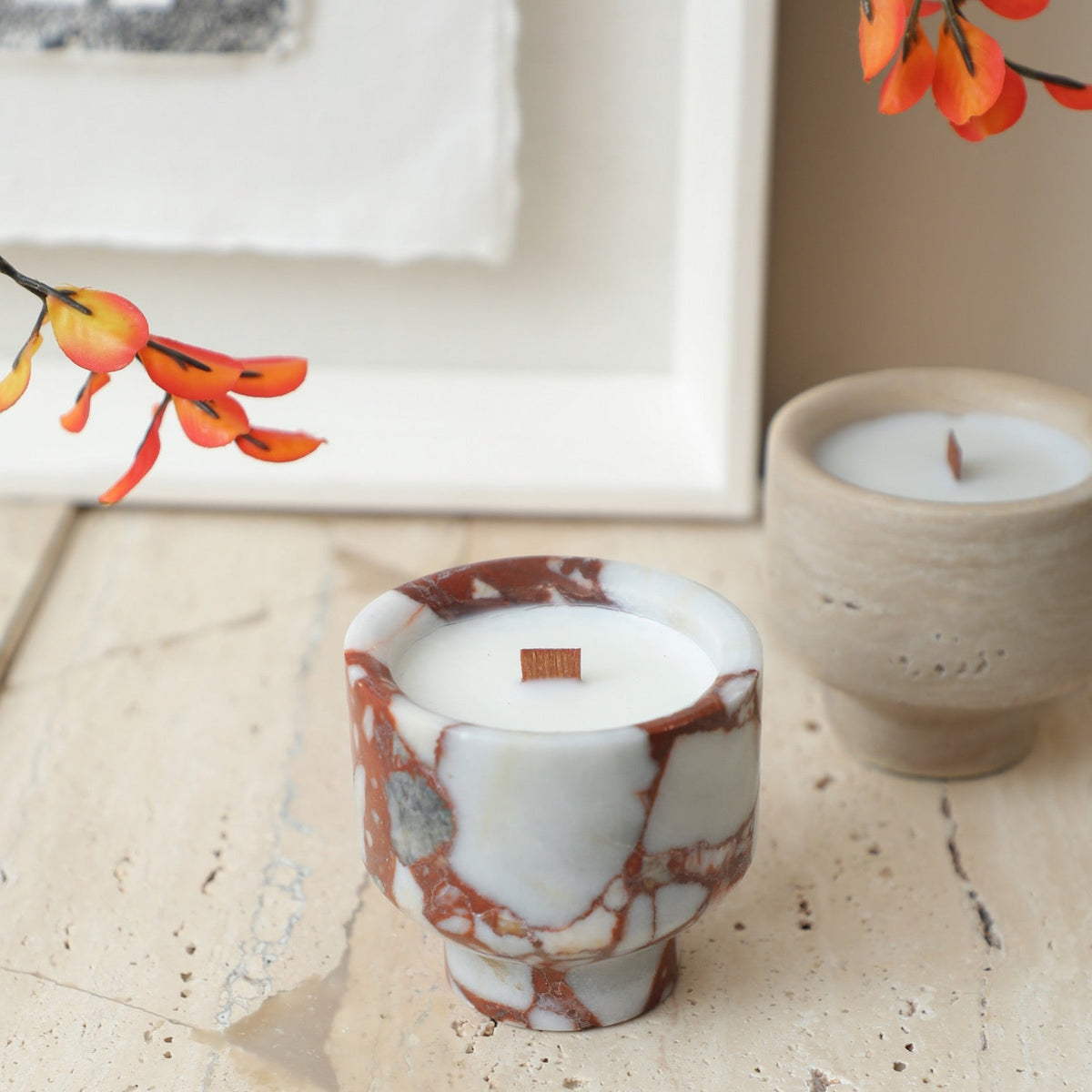 Rubea Candle - Rufouse Marble