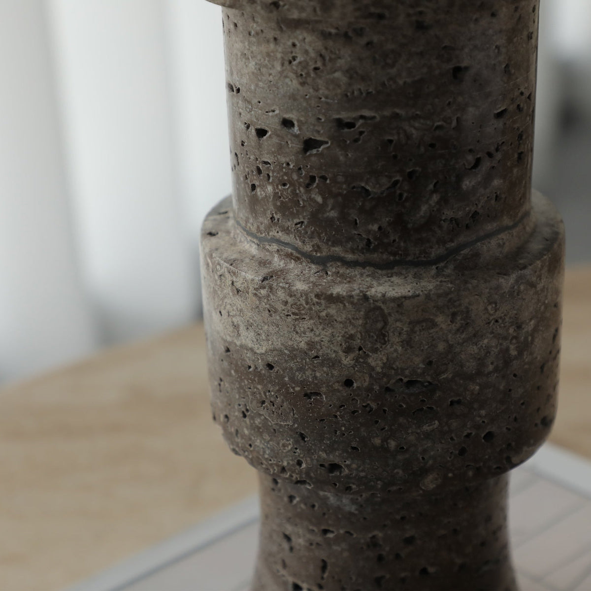 Tasso Candle Holder - Dark Brown Marble
