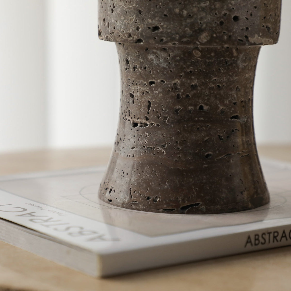 Tasso Candle Holder - Dark Brown Marble