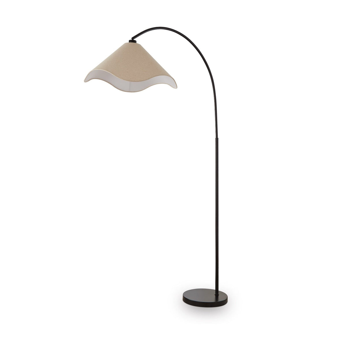 Blossom Floor Lamp - Matt Black and Textured Linen