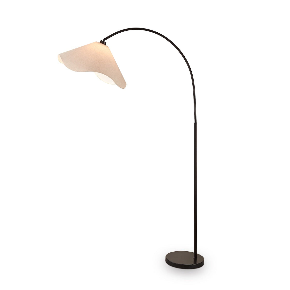 Blossom Floor Lamp - Matt Black and Textured Linen