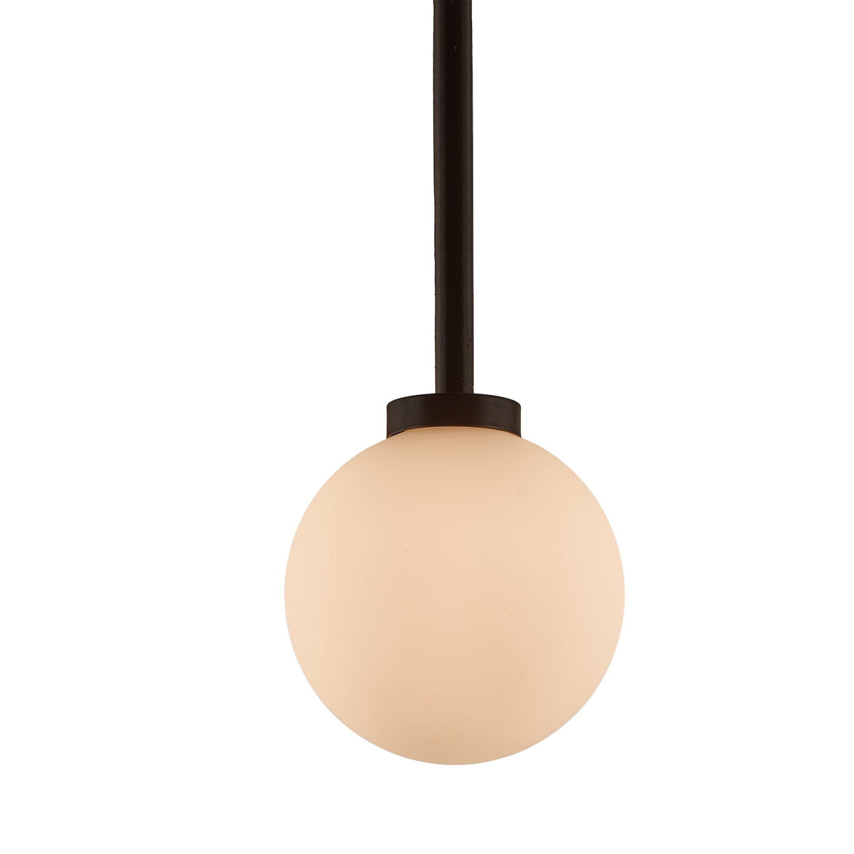 Arket Pendant Lamp - White Frosted Glass Globe/Black Metal