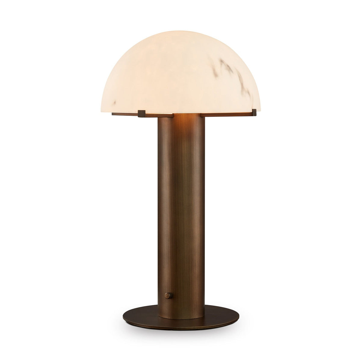 Aston Table Lamp - Alabaster Effect and Antique Brass