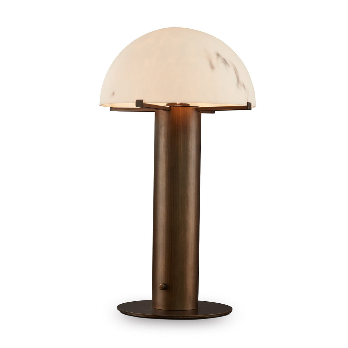 Aston Table Lamp - Alabaster Effect and Antique Brass