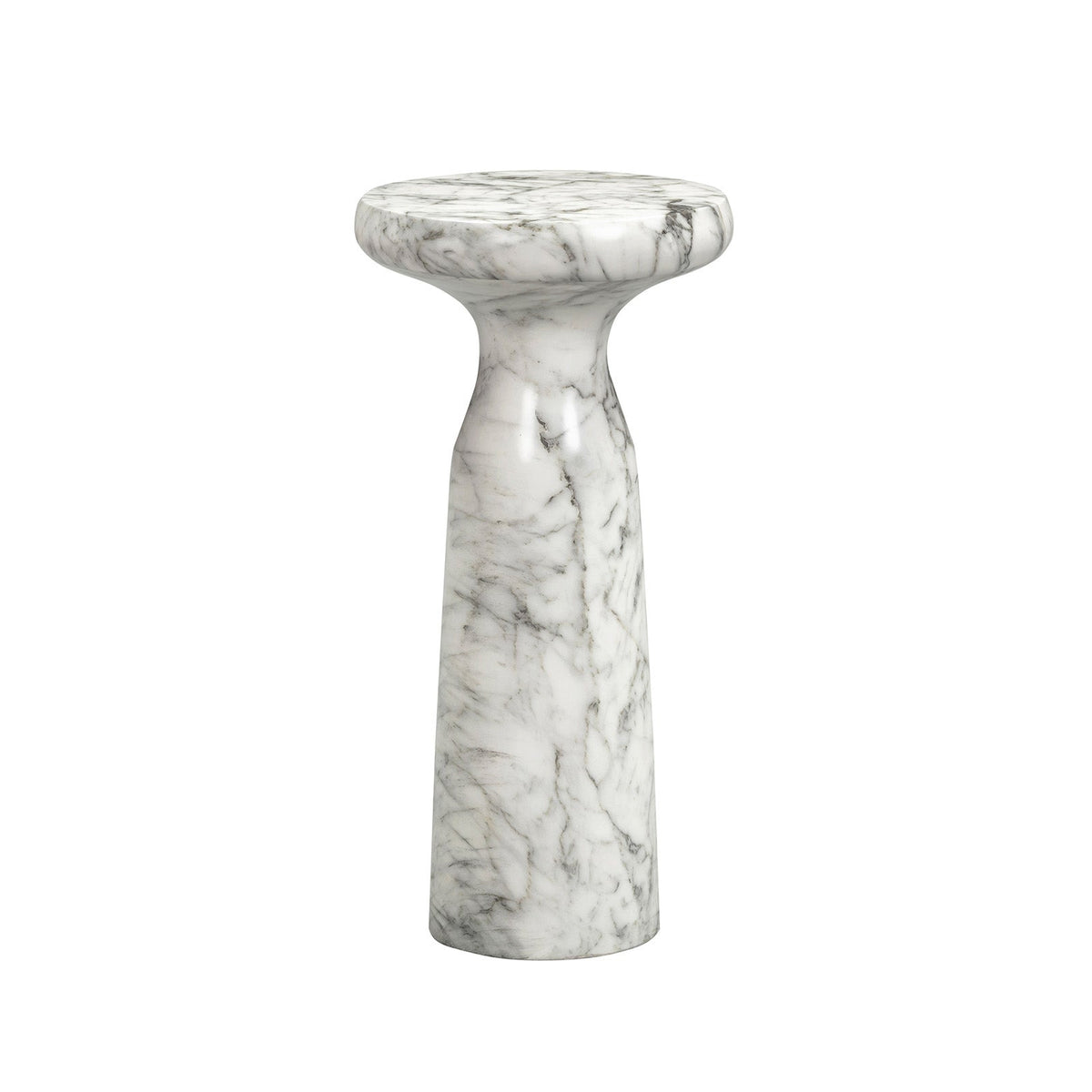 Akali Side Table Large - Carrara White Marble Effect