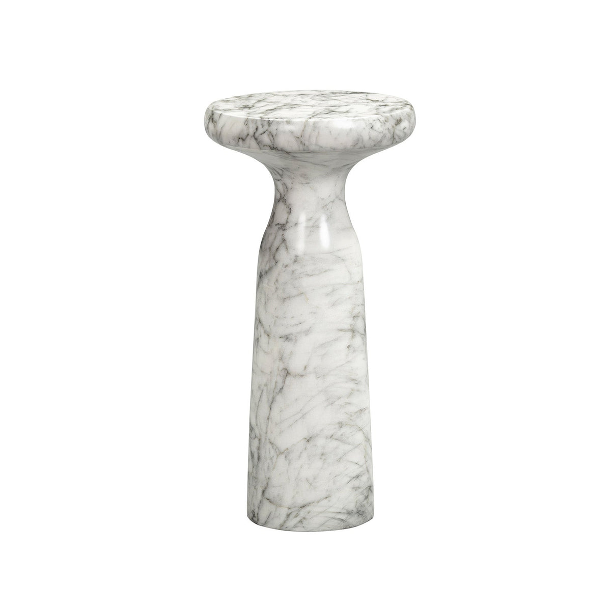 Akali Side Table Large - Carrara White Marble Effect