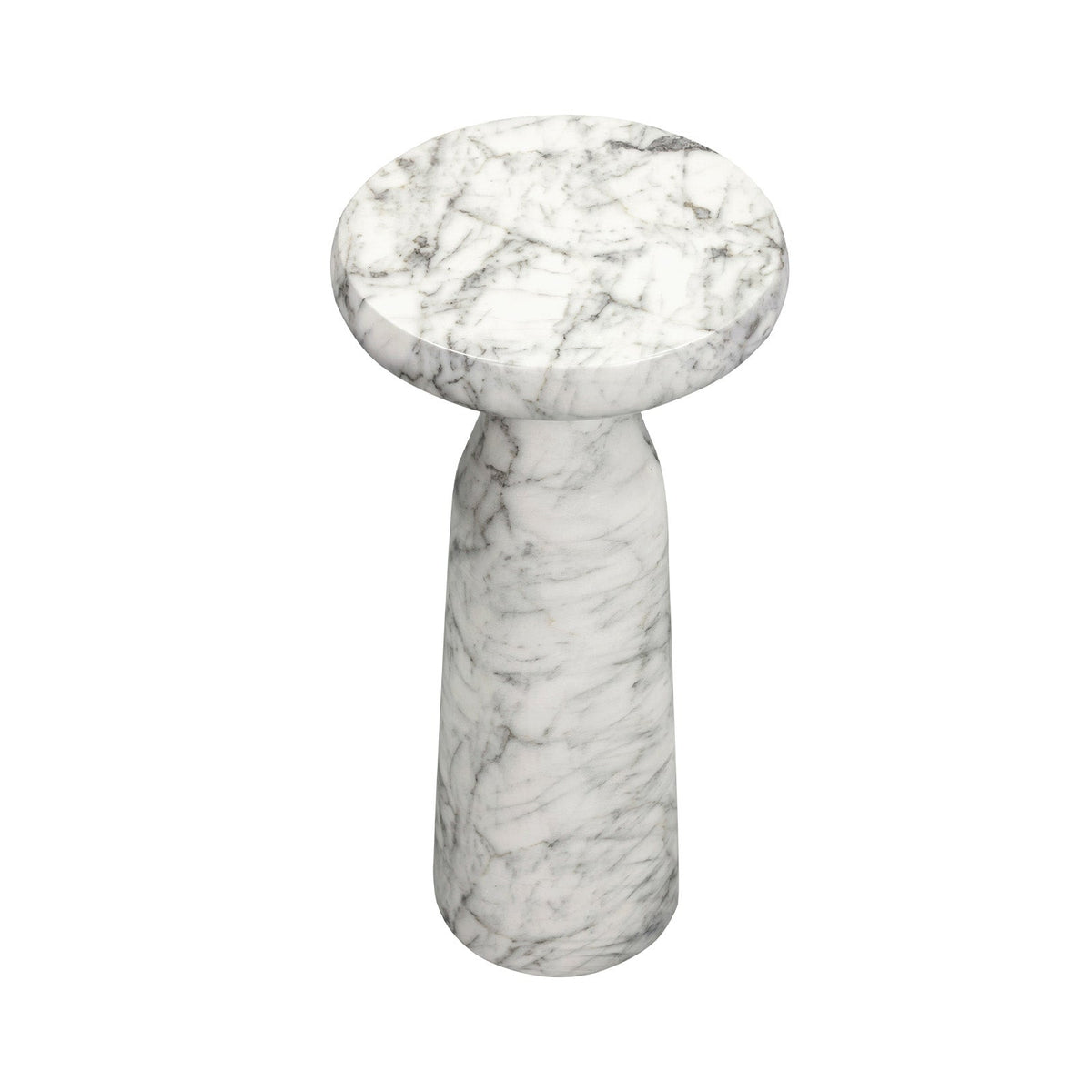 Akali Side Table Large - Carrara White Marble Effect