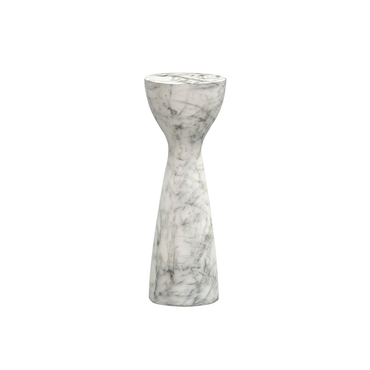 Akali Side Table Small - Carrara White Marble Effect