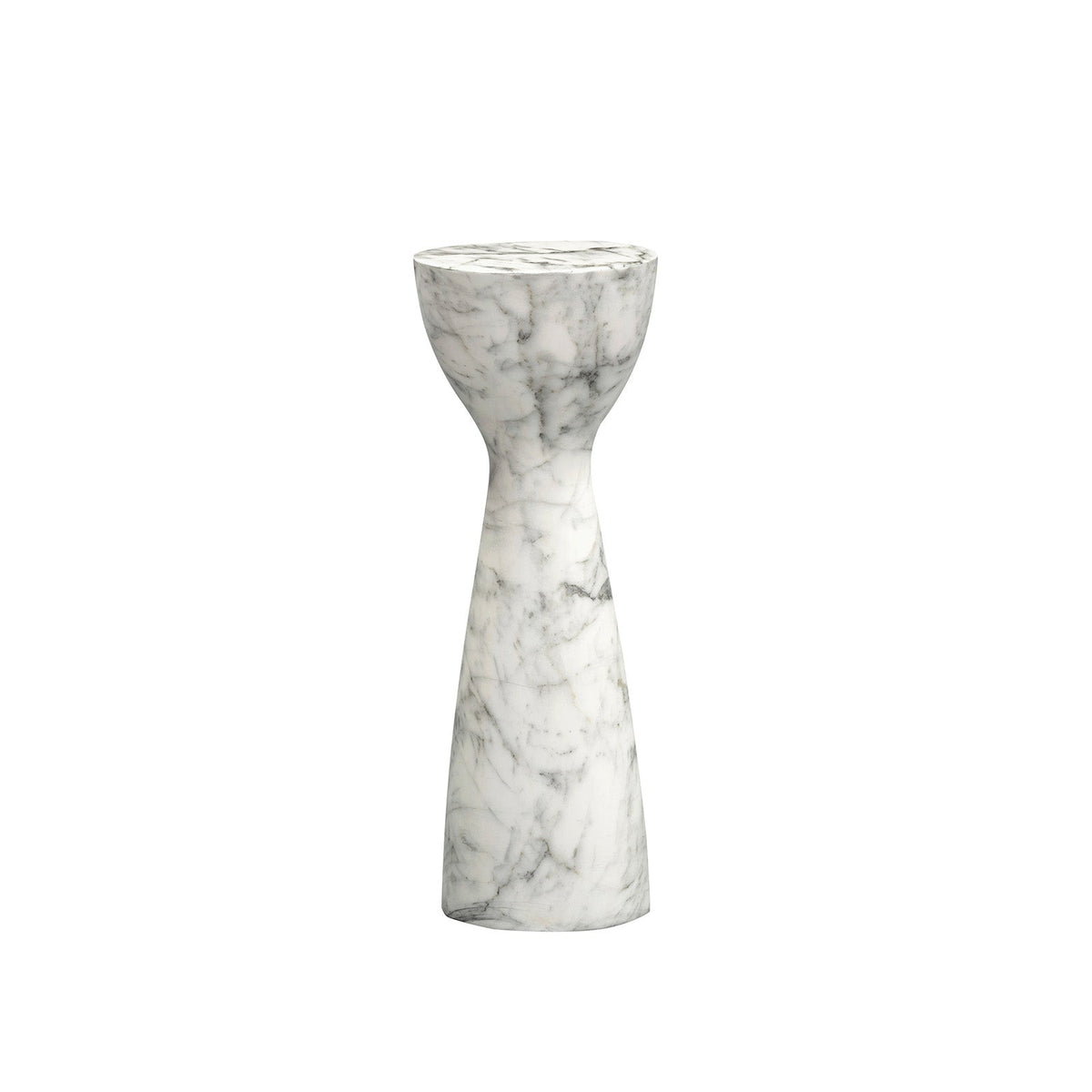 Akali Side Table Small - Carrara White Marble Effect