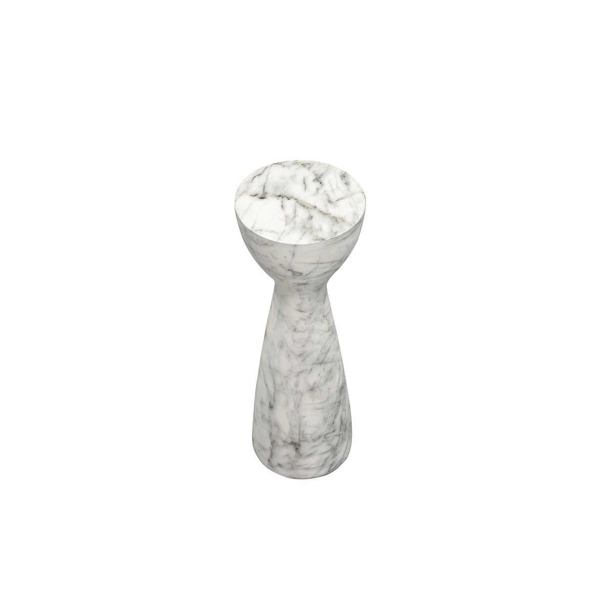 Akali Side Table Small - Carrara White Marble Effect