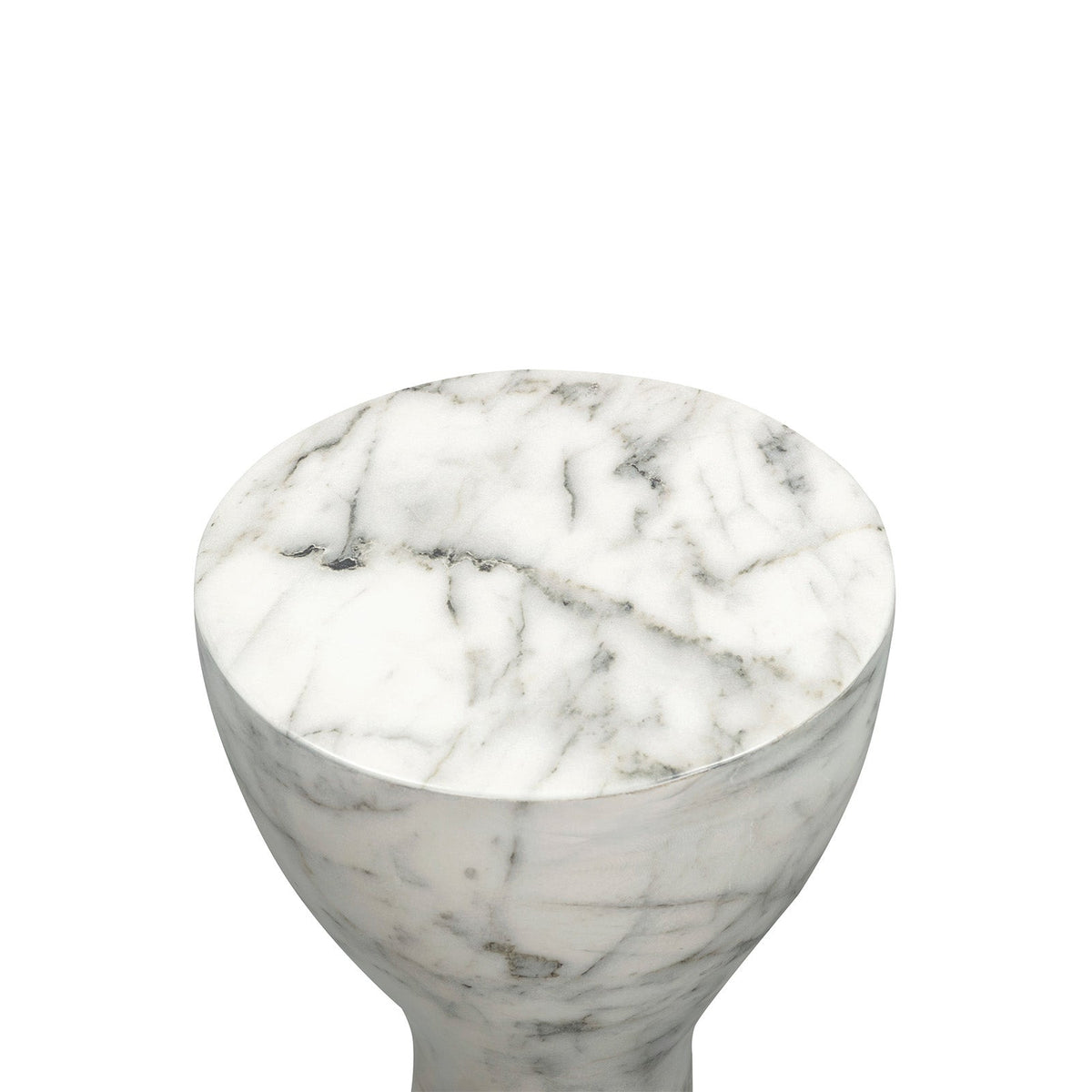 Akali Side Table Small - Carrara White Marble Effect