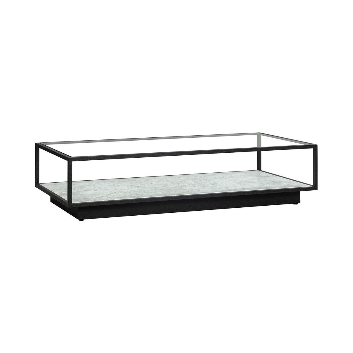 Belmon Coffee Table - Carrara Marble and Black Textured Metal