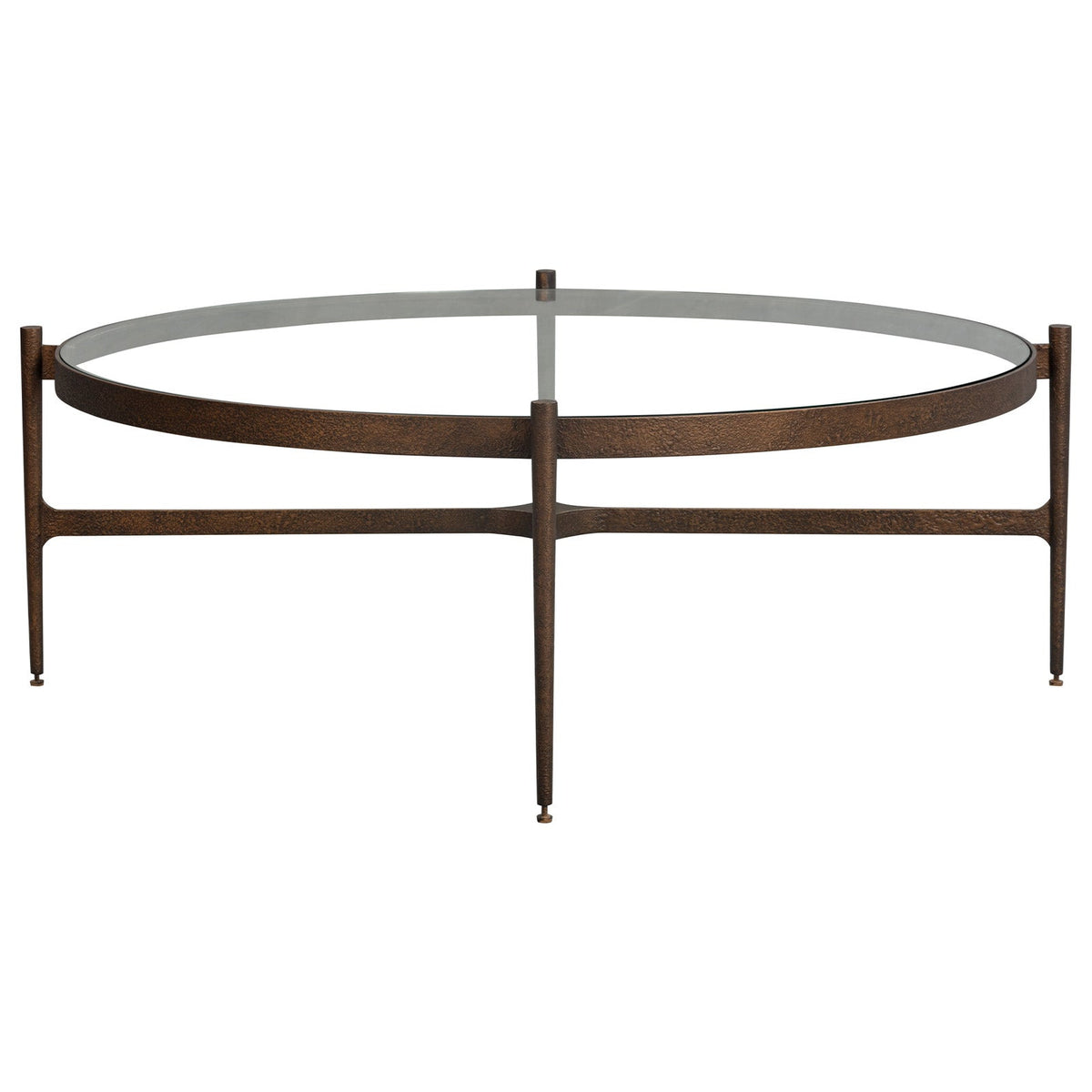 Soho Coffee Table - Antique Brass and Clear Glass