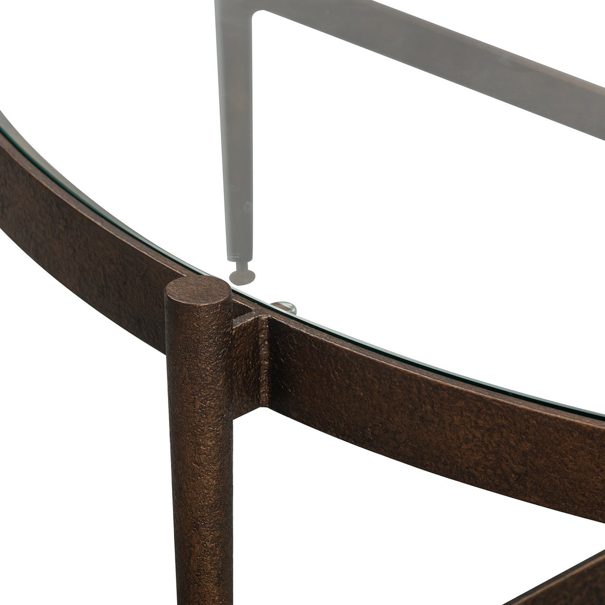 Soho Coffee Table - Antique Brass and Clear Glass