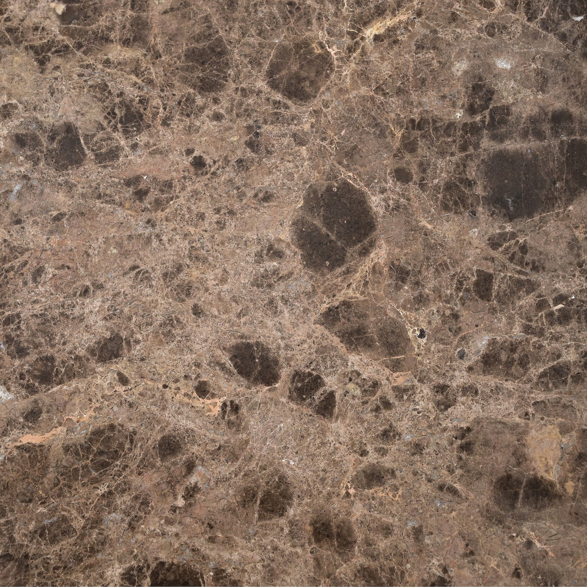 Allure Desk - Dark Brown Emperador Marble & Brushed Mid Brown Textured Acacia Wood