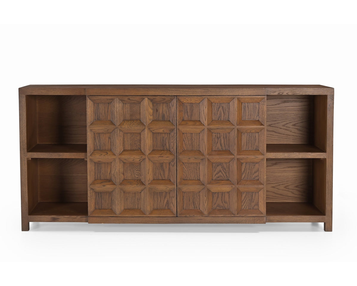Llauna 4 Door Sideboard  - Brushed Mid Brown Oak