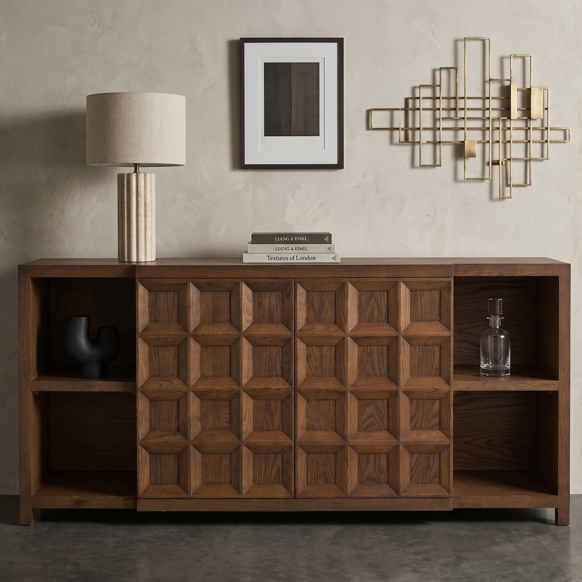 Llauna 2 Door Sideboard  - Brushed Mid Brown Oak