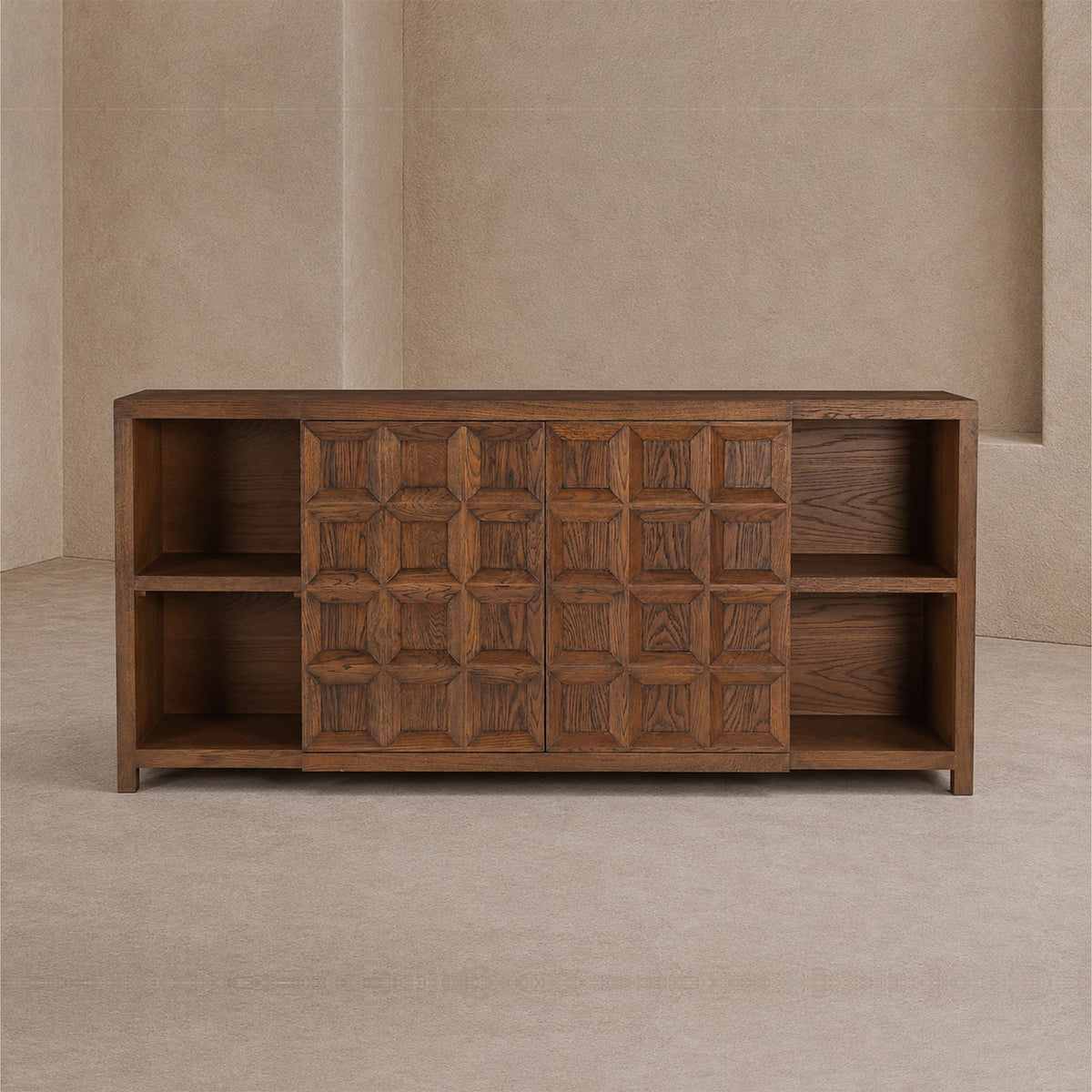 Llauna 2 Door Sideboard  - Brushed Mid Brown Oak