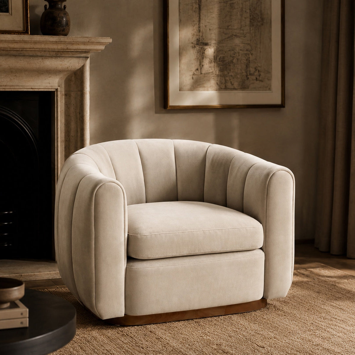 Arles Occasional Chair - Melbourne Stone & Walnut
