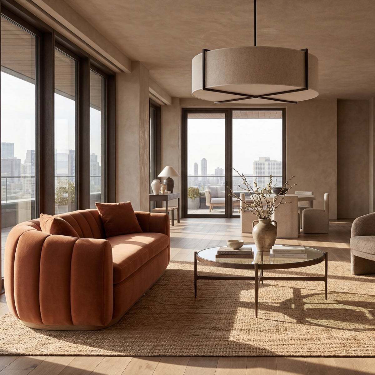 Arles 2 Seater Sofa - Melbourne Clay & Walnut
