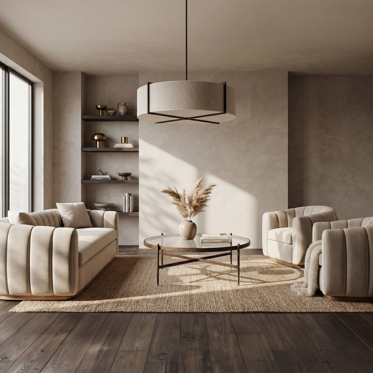 Arles 3 Seater Sofa - Melbourne Stone & Natural Wood