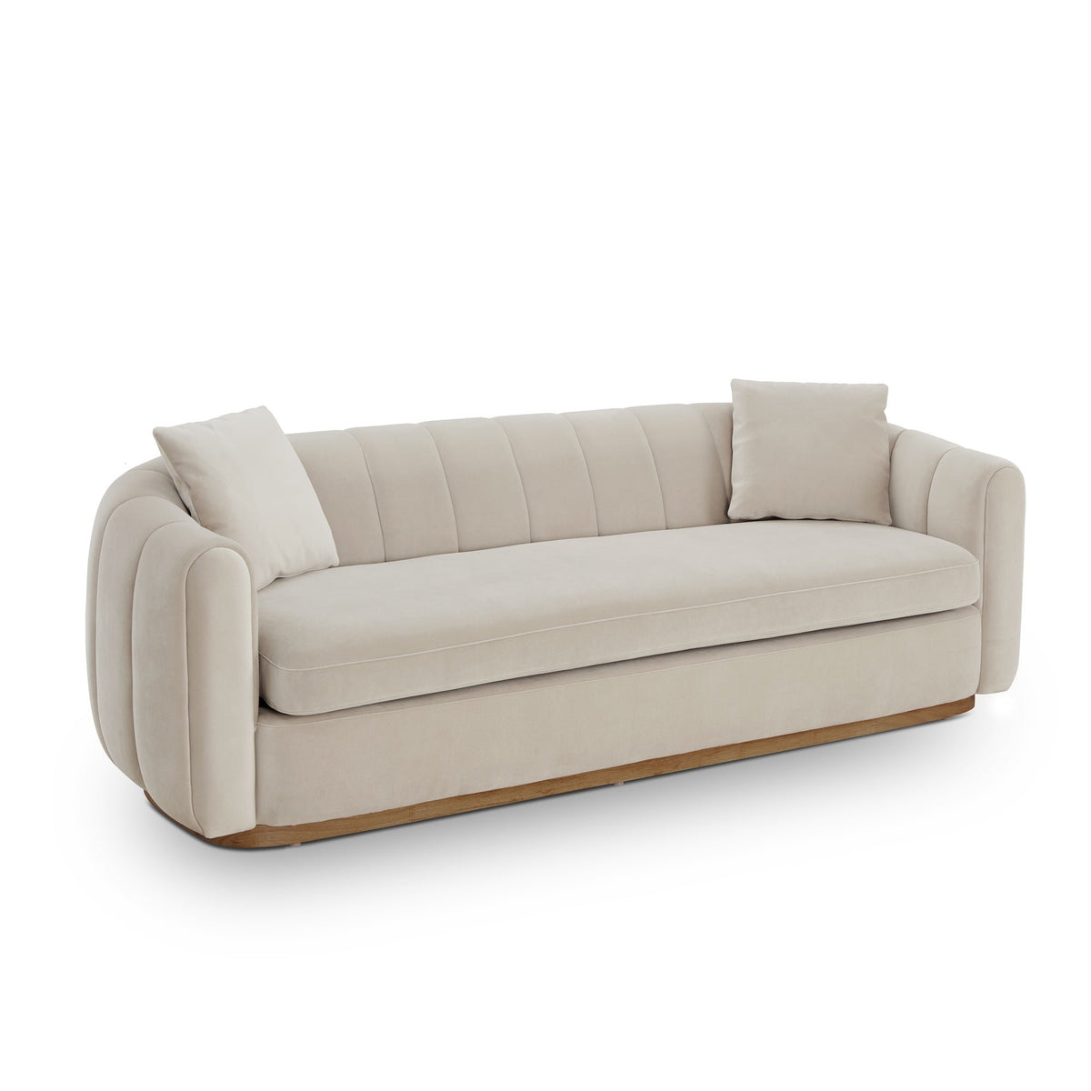 Arles 3 Seater Sofa - Melbourne Stone & Natural Wood