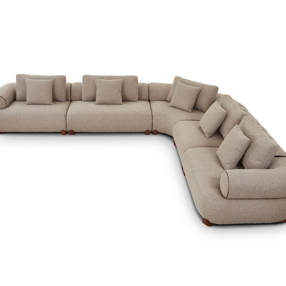 Cotto Modular Sofa Left - Amalfy Taupe & Mid Brown