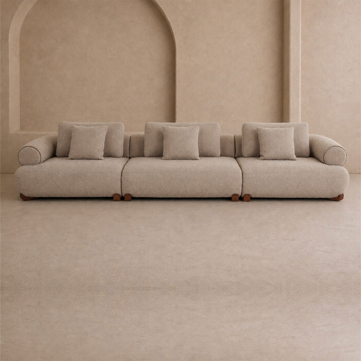 Cotto Modular Sofa Left - Amalfy Taupe & Mid Brown