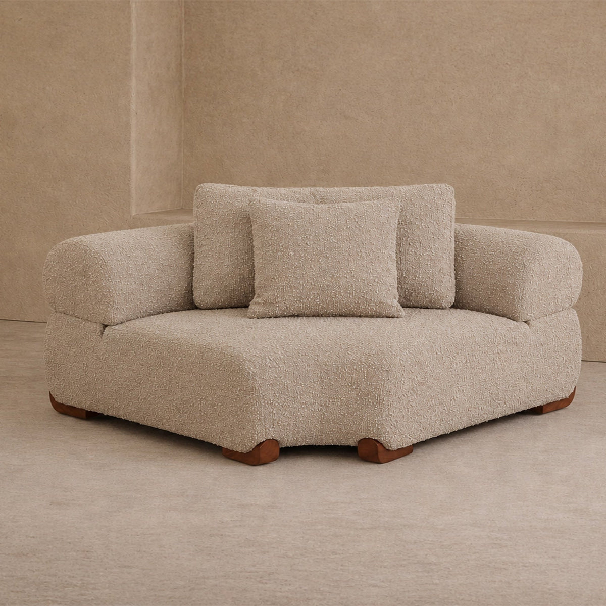 Cotto Modular Sofa Corner - Amalfy Taupe & Mid Brown