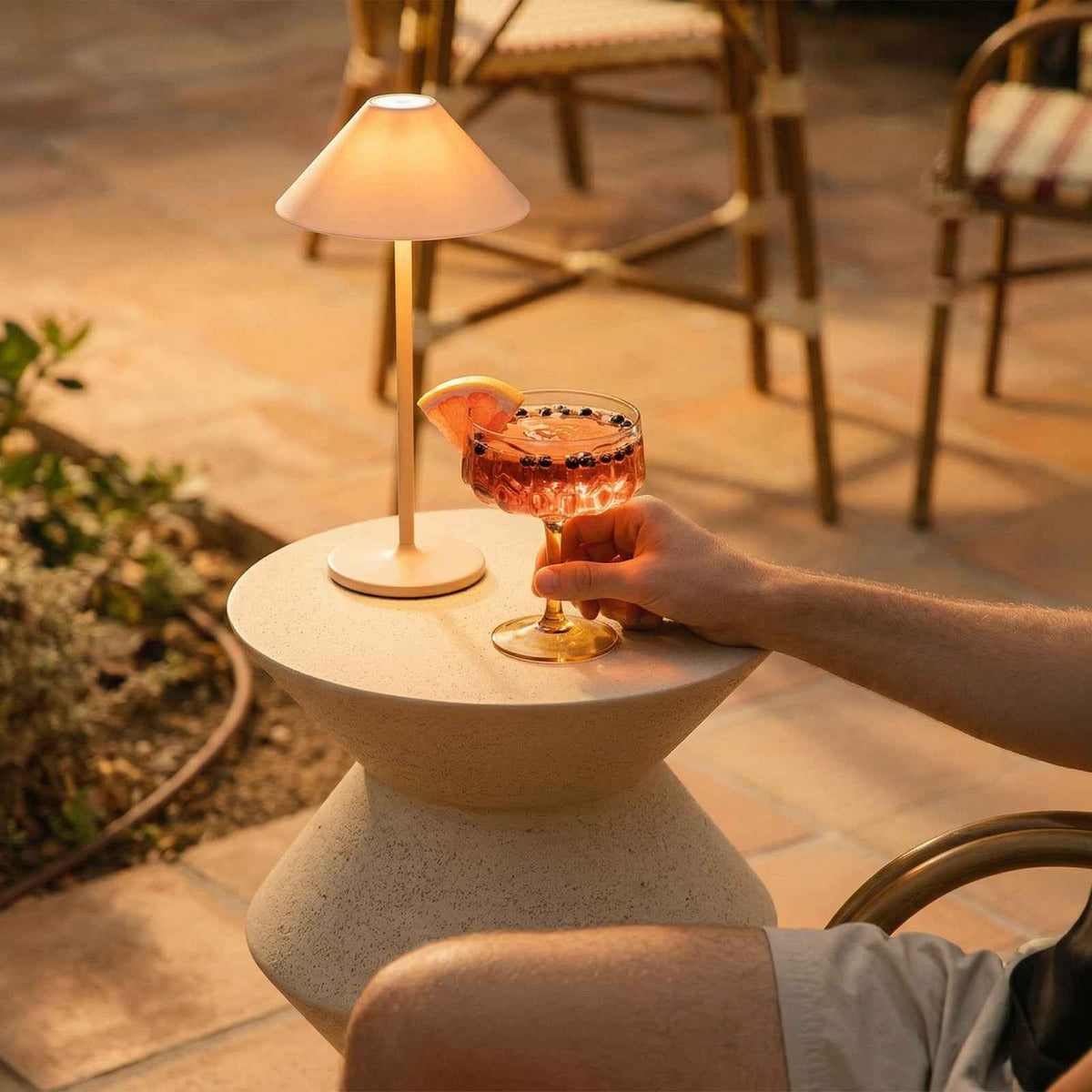 Zinda Side Table - Sandstone