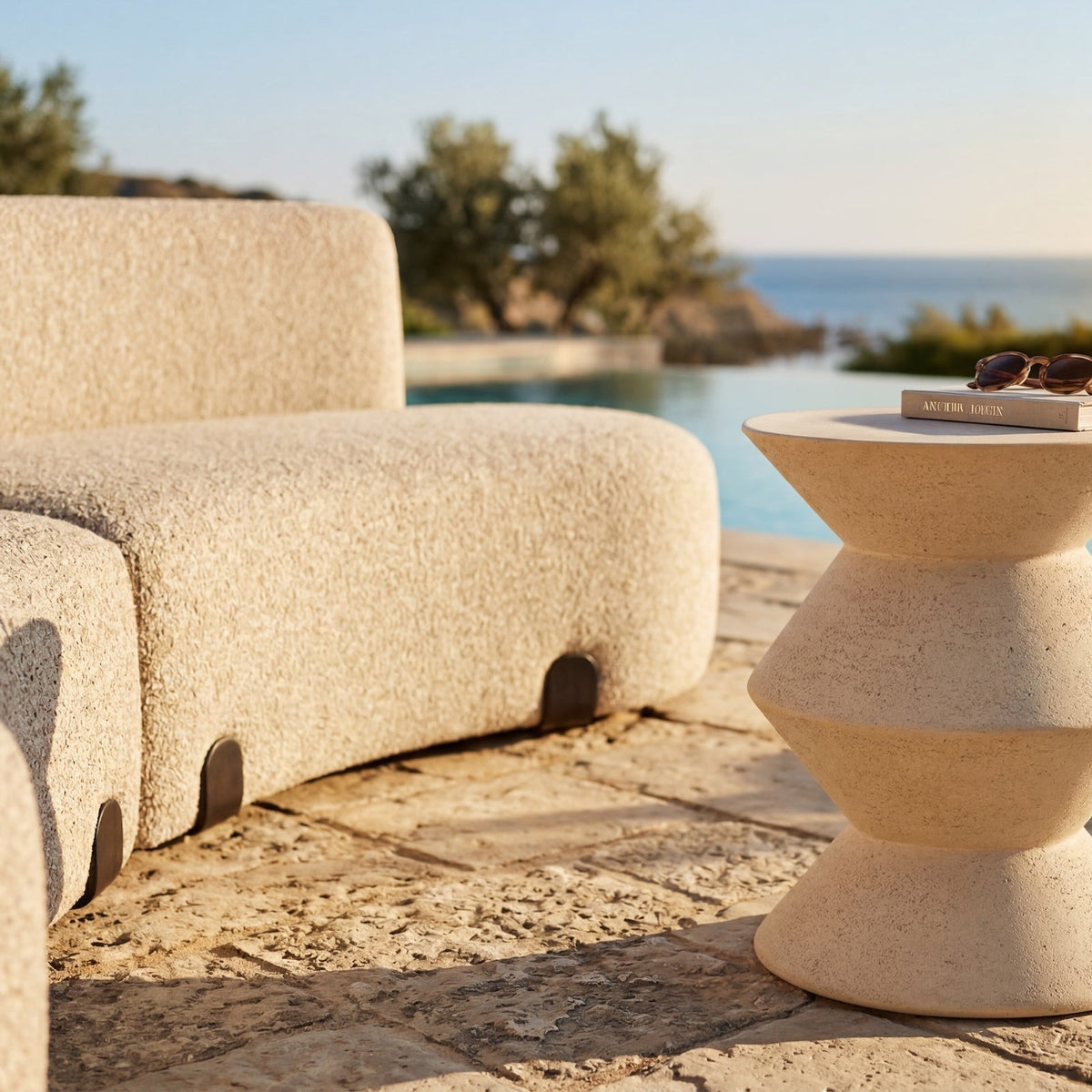 Zinda Side Table - Sandstone
