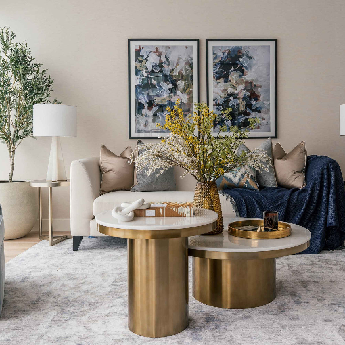 Camden Side Table - White Marble