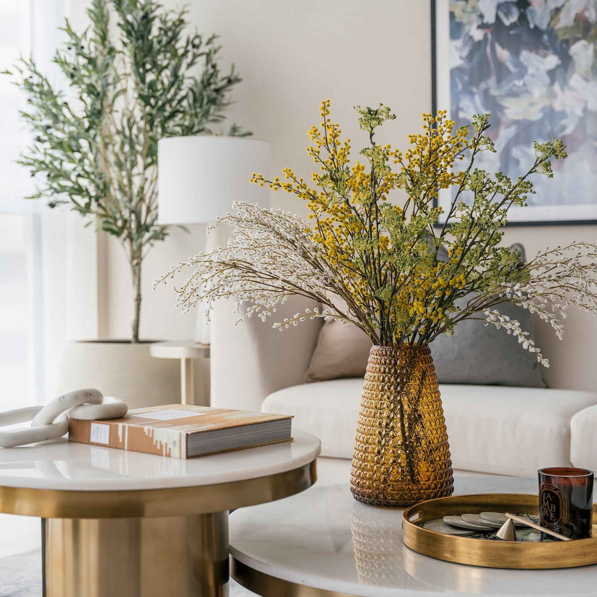 Camden Side Table - White Marble