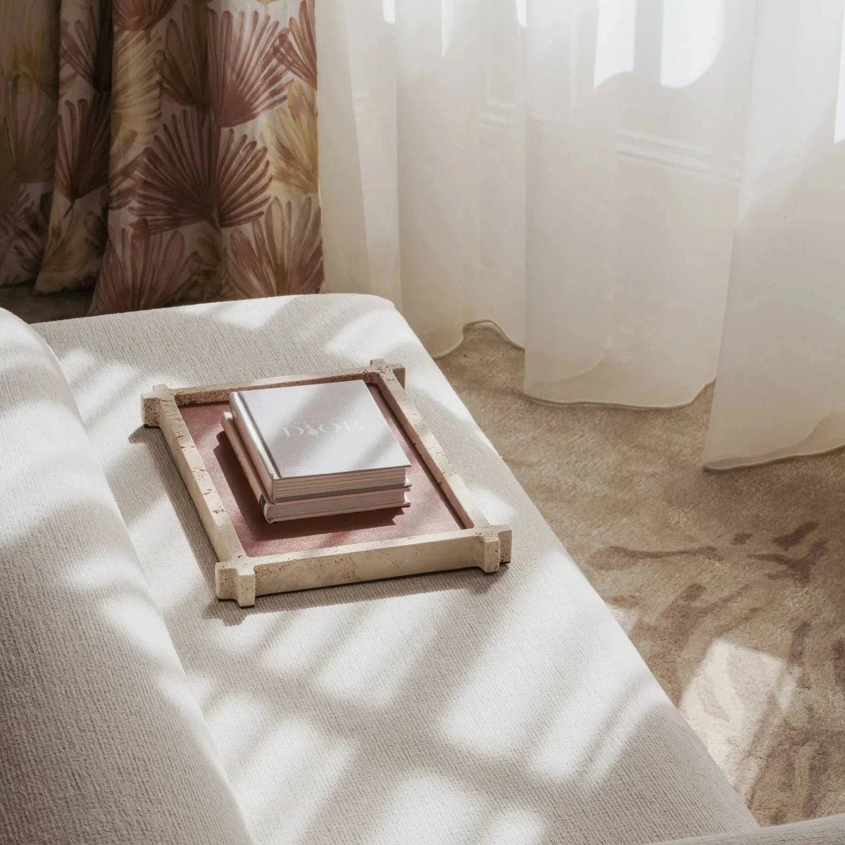 Roche Tray - Beige Travertine