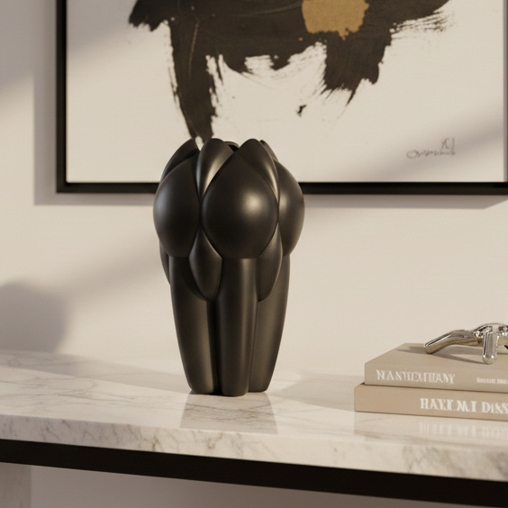 Lax Large Vase - Black Ceramic