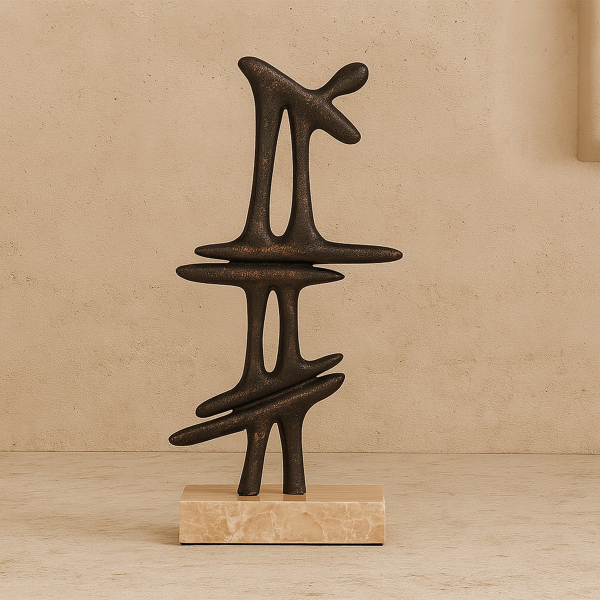 Janua Sculpture - Dark Bronze/Marble