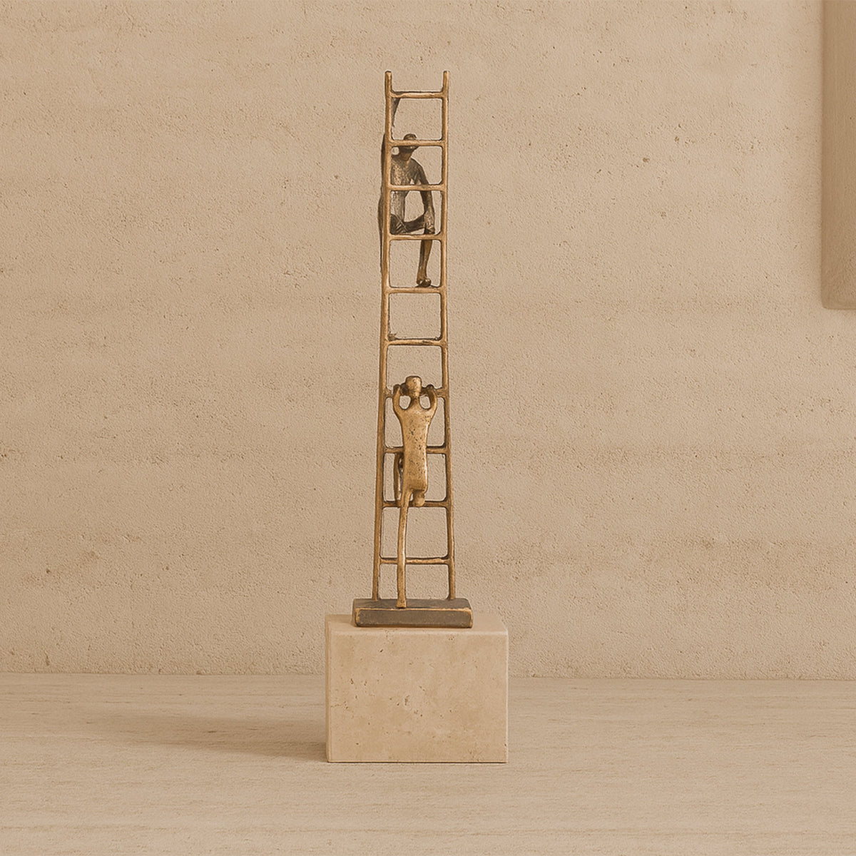 Ascensus Sculpture - Golden Bronze/Marble