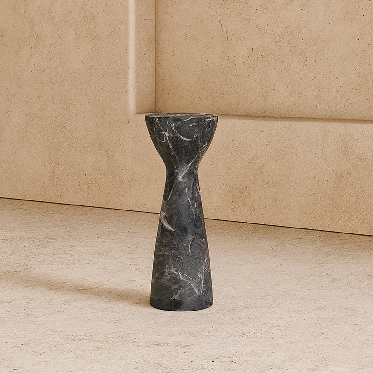 Akali Side Table Small -  Marquina Black Marble Effect
