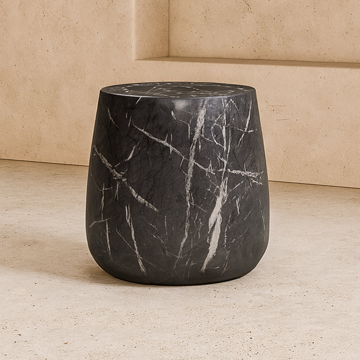 Bongo Side Table - Marquina Black Marble Effect